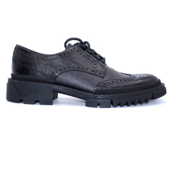 Versace Derby Oxford Loafers Black Leather $825 Men's Size 42.5 EU / US 9.5